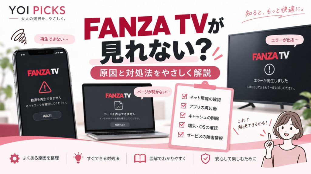 FANZA TVが見れない・再生できない時の原因は?エラー別の対処法を初心者向けに解説